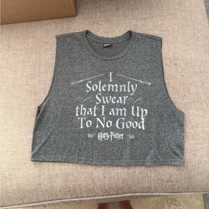 HARRY POTTER Gray Women's Top “I solemnly swear that I am up to no good" size S